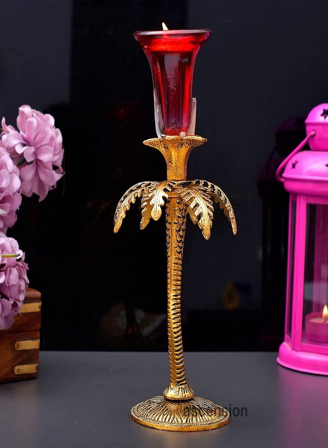 Ascension 22cm High Metal Pillar Candle Holder Stand Ideal for Weddings or Parties as Well as Home Decor Gifts (Multicolour) - Image 3